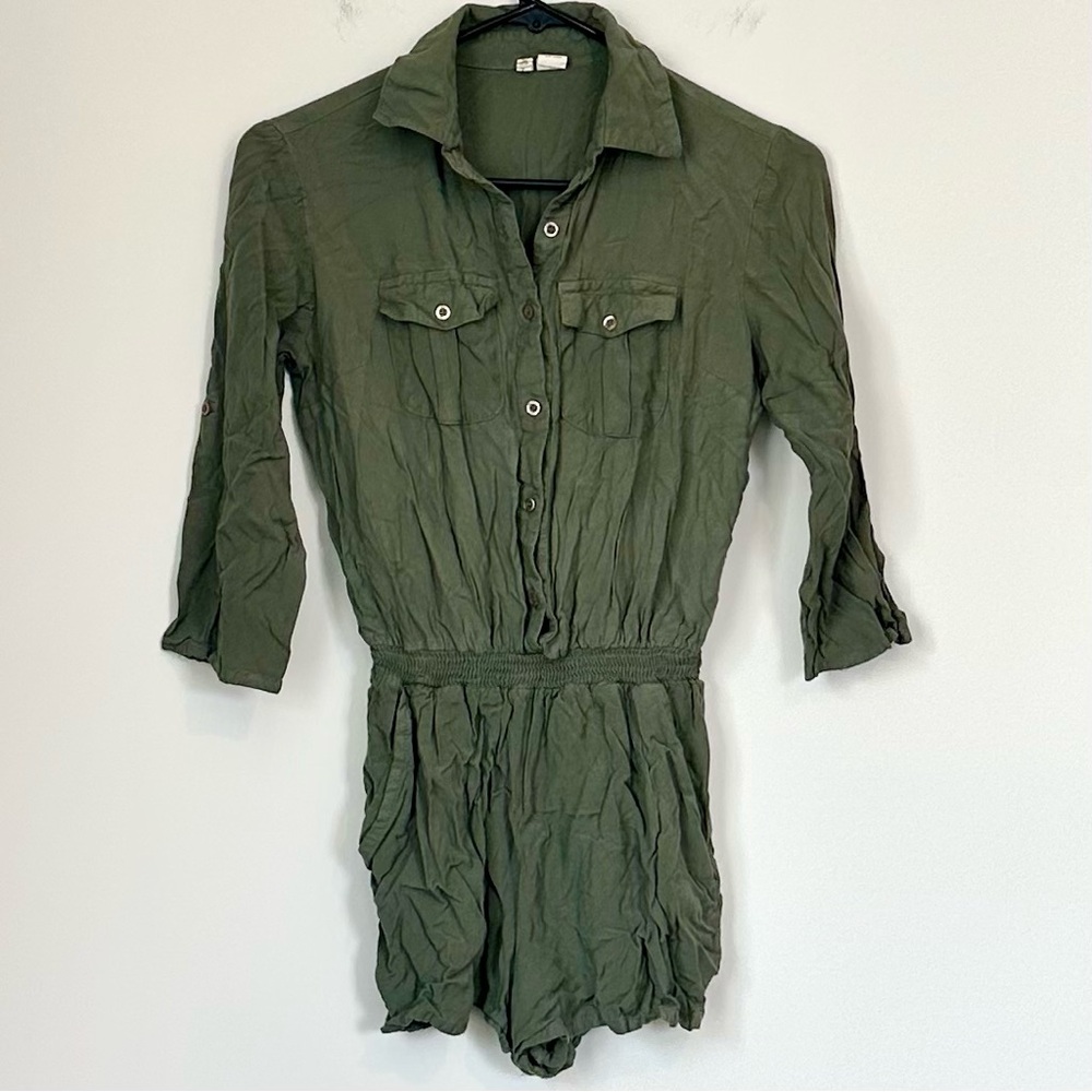 Japna Olive Green Romper - Size: Extra Small